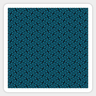 Sayagata - Japanese Traditional Pattern - Black & Blue Sticker